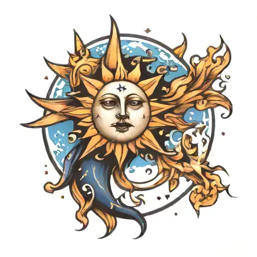 Sky Star Sun And Moon