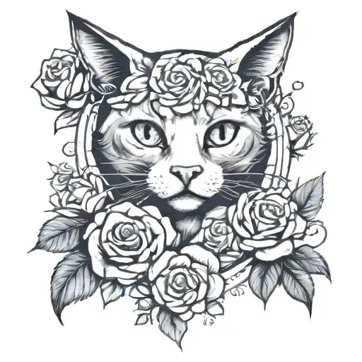 Cat And Roses Anime