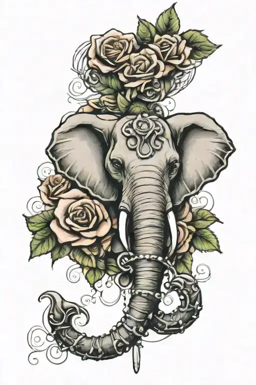 Elephant Roses Rosary Wrapped