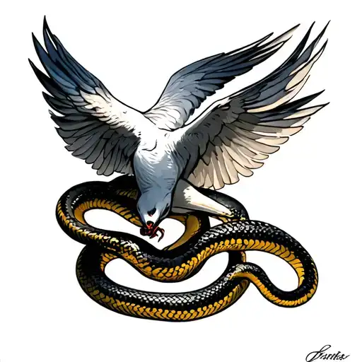 Dove With Snake Wrapped Around It