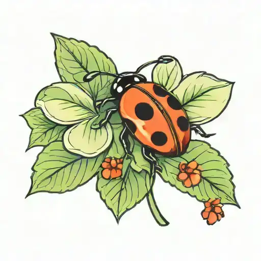 Four Leaf Clover With Ladybug