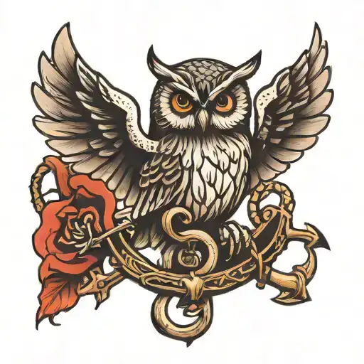 Owl In An Anchor