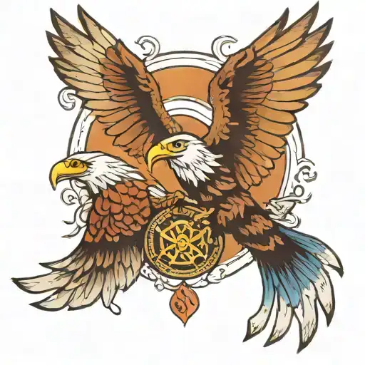 Mangekyou Sharing A With Eagle Flying