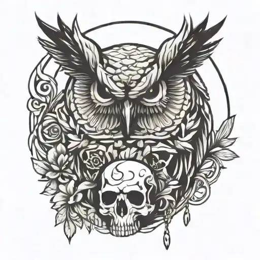 Owl And Skull