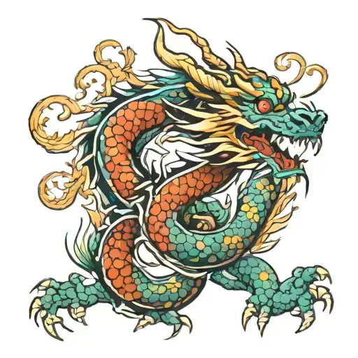 Japanese Dragon Sleeves Tattoo For Hand