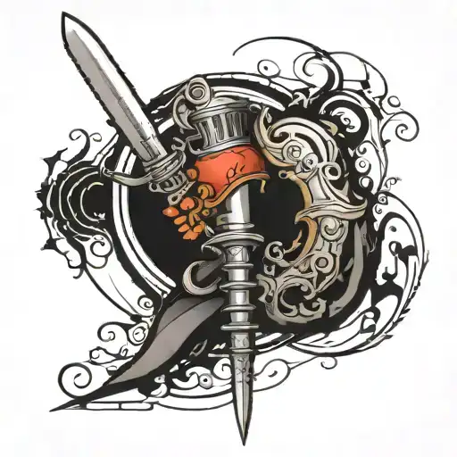 Fencing Saber Combined With A Semicolon