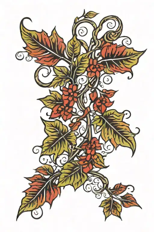 Red Vine With Leaves