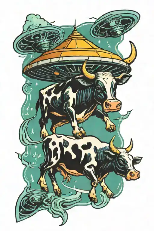 Ufo Abducting A Cow