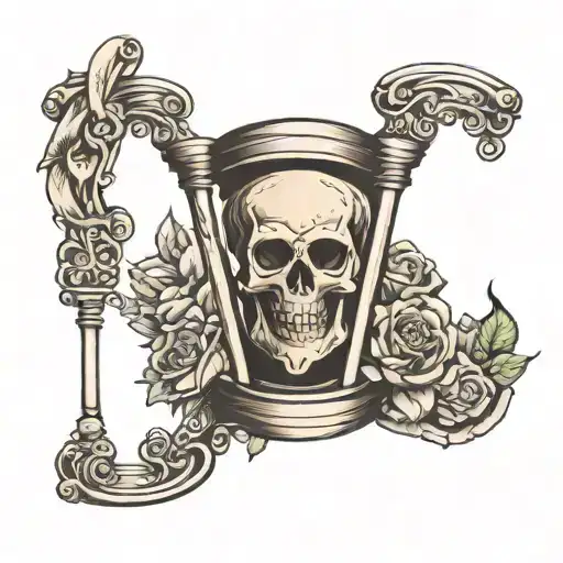 Hourglass With Skull