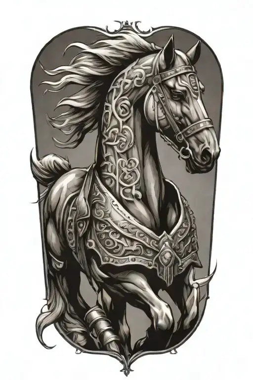 War Horse With Armor