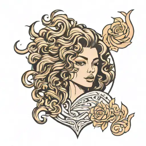 Female With Curly Flowy Hair