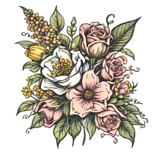 May And January Birth Flower Bouquet Wrapped