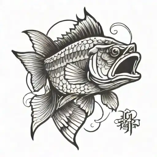Bass Fish Memorial Tattoo For Dad