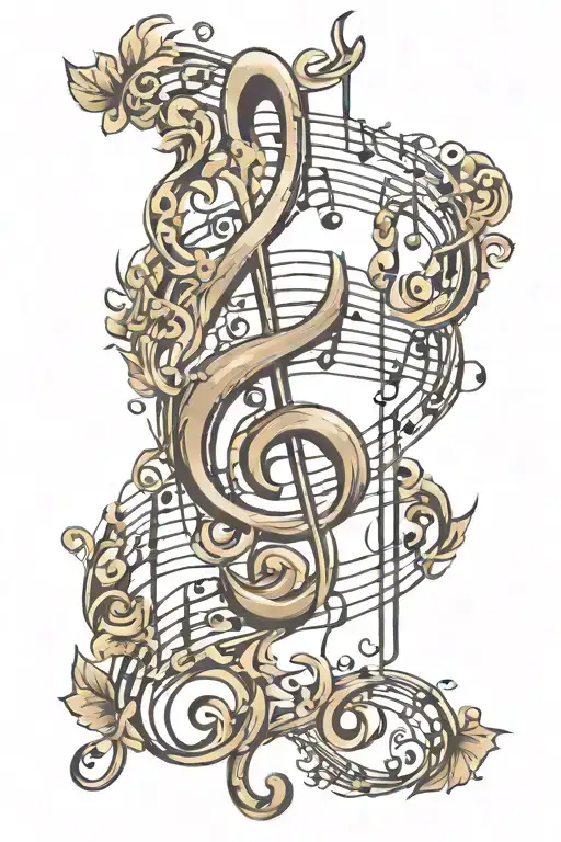Music Notes Intertwined