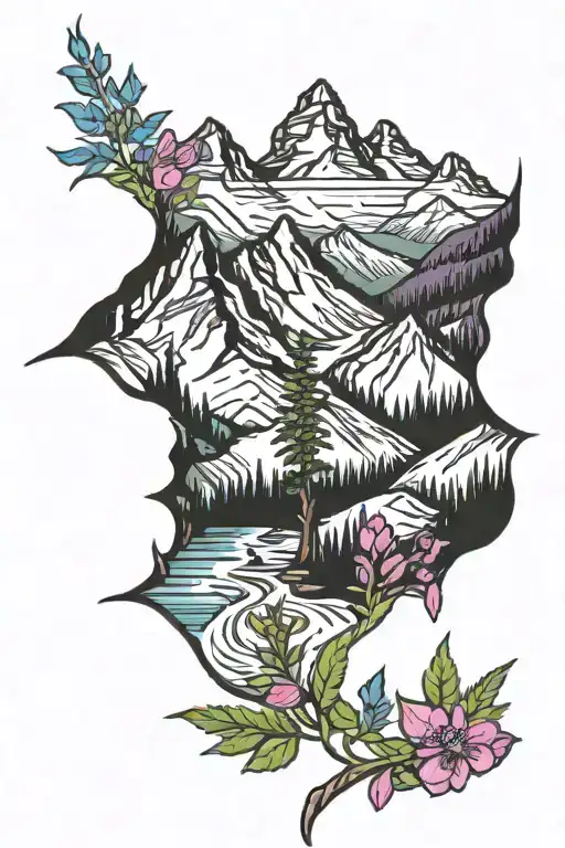 Pioneer Peak Mountain With Fireweed And Big Dipper