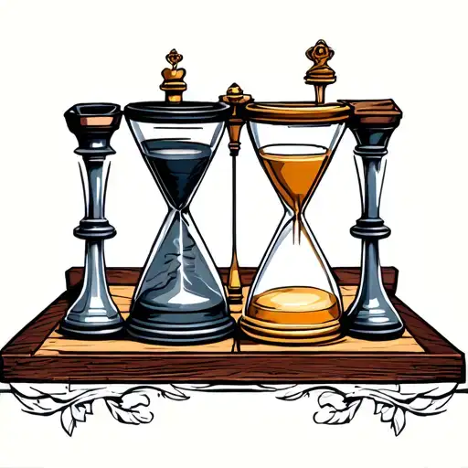 Chess Board Made Out Of Hourglasses