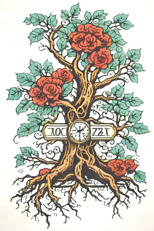 Tree With Roman Numerals As The Trunk