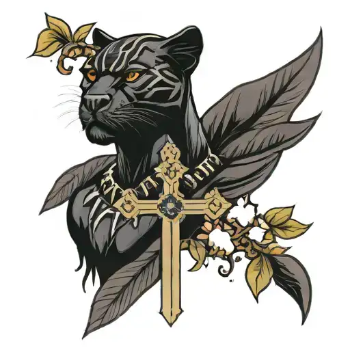 Black Panther On A Cross