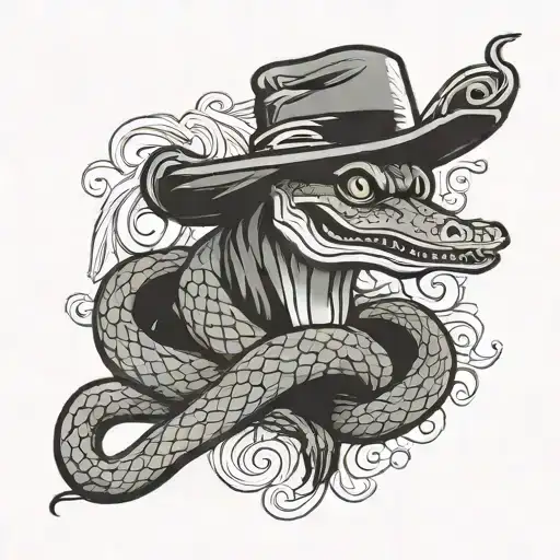 Thief Snake With Cigarette And Hat