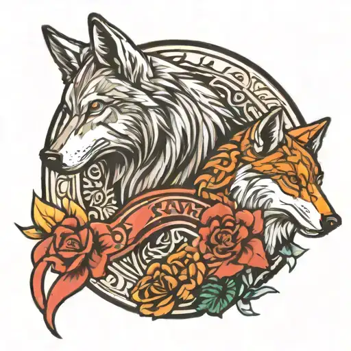 Wikinger And Wolf