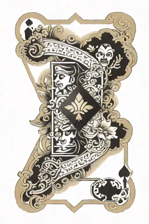 Playing Card Style Tattoo Featuring Travelling Thailand