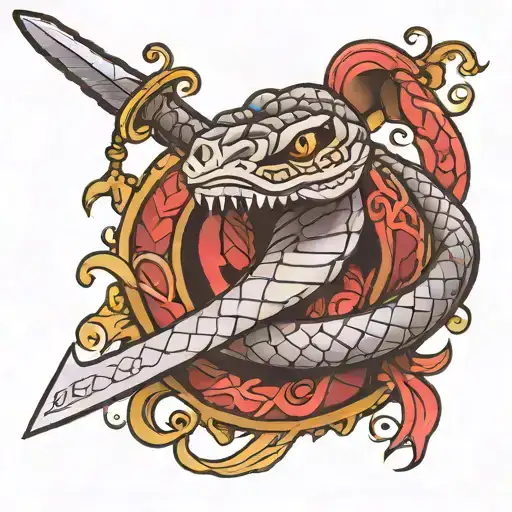 Snake With Sword