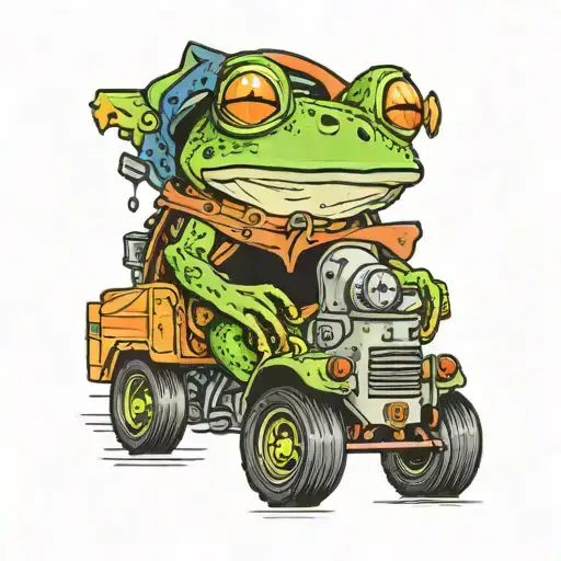 Frog Driving Garbage Truck