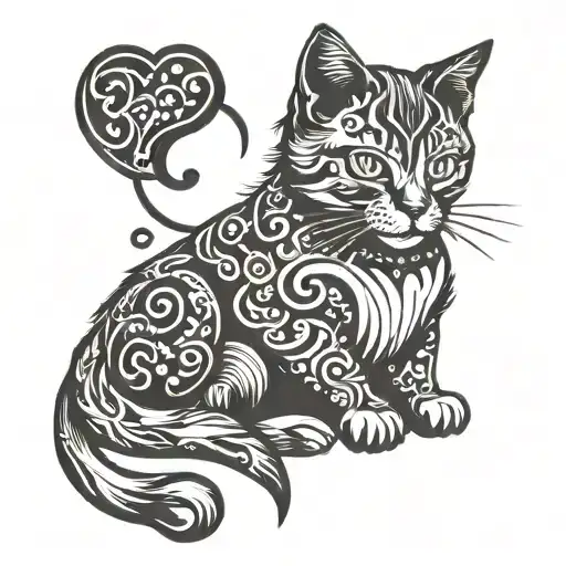 Semi Colon With Cat Ears In A Heart