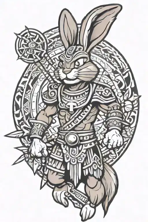 Bugs Bunny As An Aztec Warrior