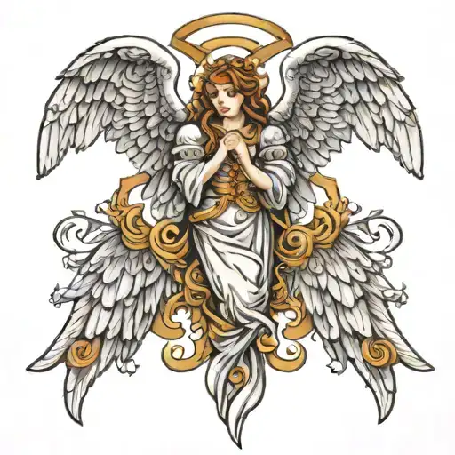 Forearm Angel Tattoo Design