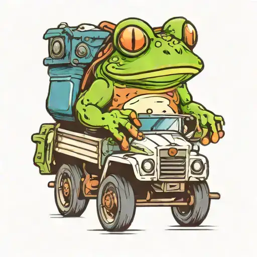 Frog Driving Garbage Truck