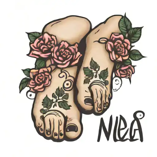 My Daughter's Foot Prints With Name And Birthday