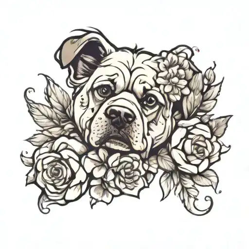 Dog Paw With Flowers Wrapped