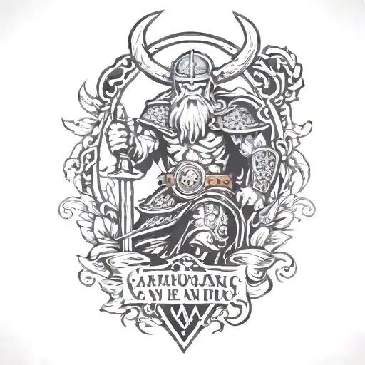 Strong Protecting Wife Humble Viking Themed Leg Sleeve