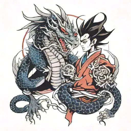 Anime Dragon And Samurai