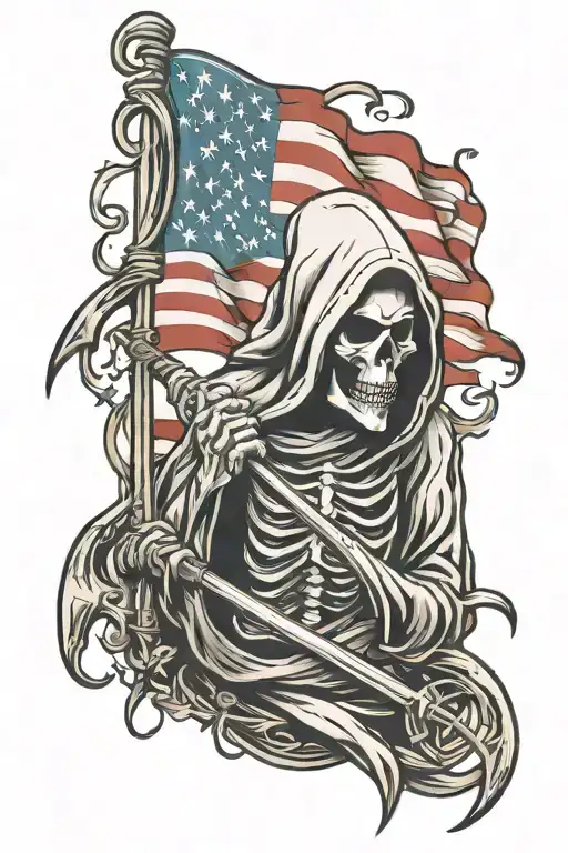 Grim Reaper Usa Flag