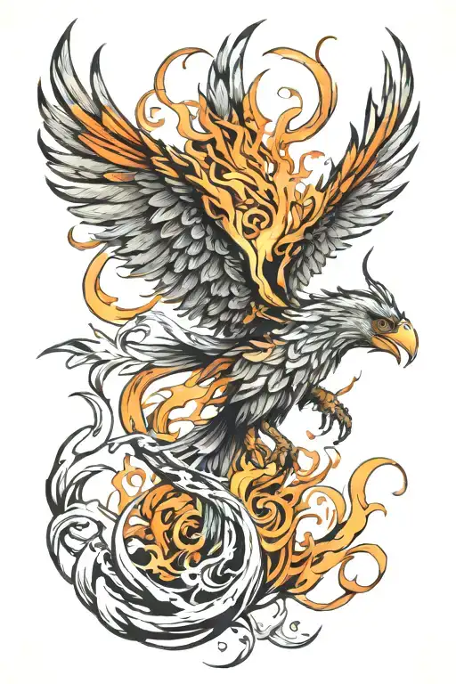 Phoenix Rising From The Flames Ashes