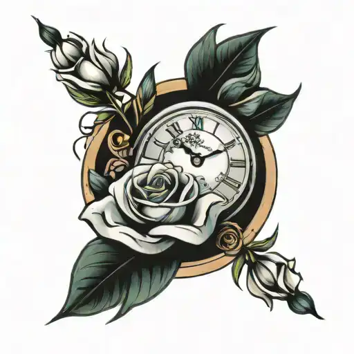 Clock And Roses