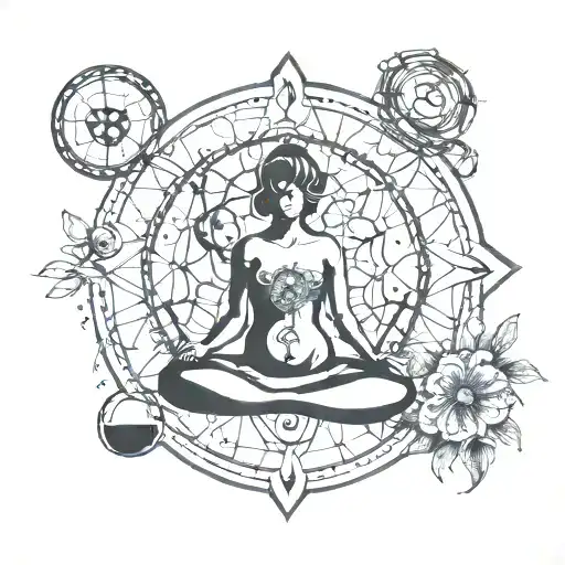 Science And Yoga Symbol