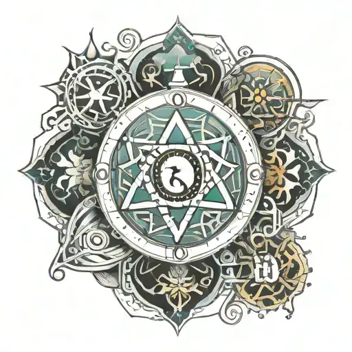 Science Symbol Combined With A Yoga Symbol