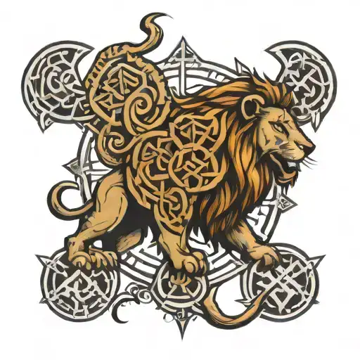 Lion And Viking Runes