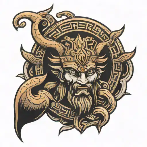 Copper Amman God Symbol