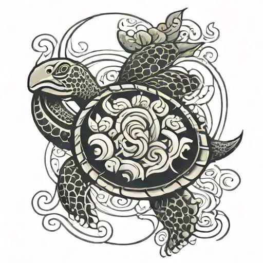 Spiral With A Sea Turtle