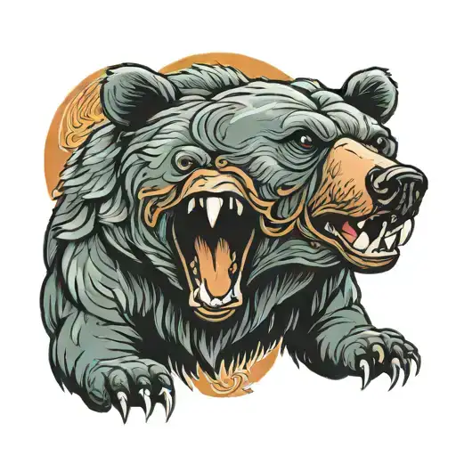 Bear Head Mouth Open