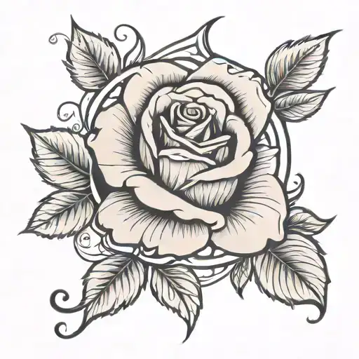 Rose Surrounded By Letter A A J L A