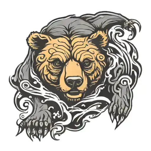 Action Bear Simple Lots Of Black Shading