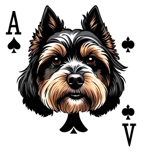 Ace Of Spades With Dog Playing