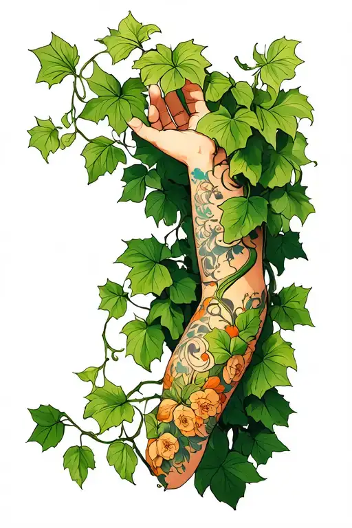 Vine Growing Down Arm Sleeve