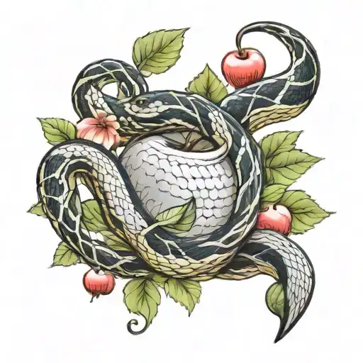 Apple And Snake Wrapped