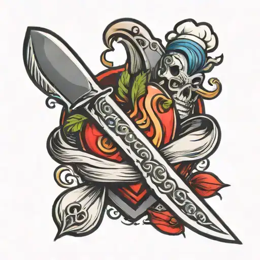 Chef Knife Stabbed Into Heart